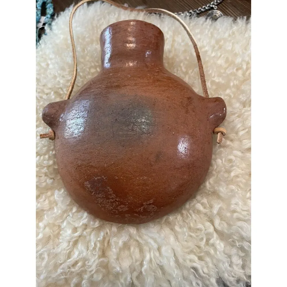Antique MARICOPA Pottery CANTEEN Tohono O’odham NATIVE AMERICAN. Lena Albert?
